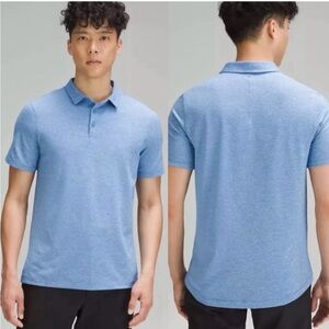 NWOT Evolution Polo Shirt Lululemon pique blue collared solid stretch solid golf